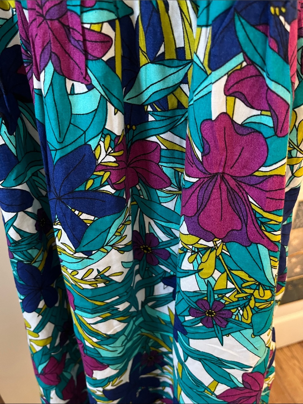 💗George Strapless Floral Midi Dress in Teal, Blue & Purple - Picture 9 of 9